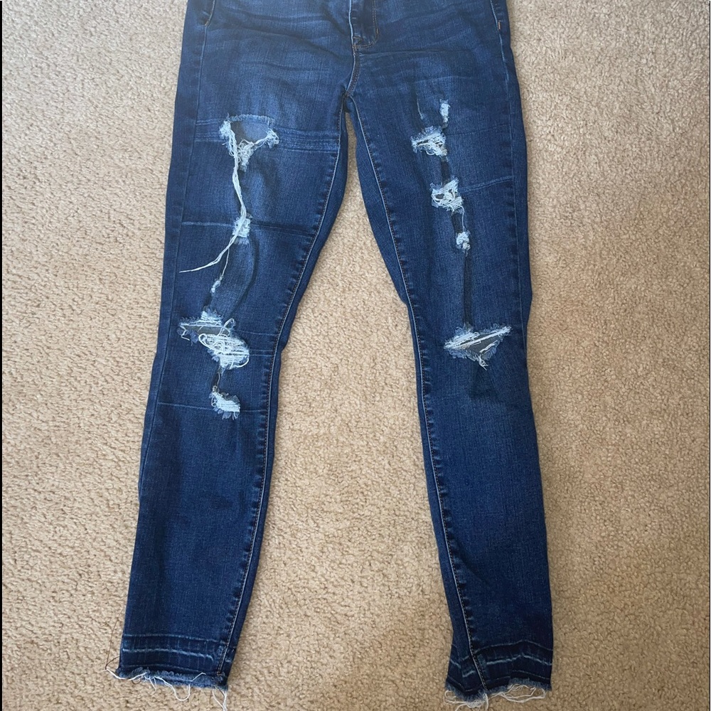 Blue ripped jeans